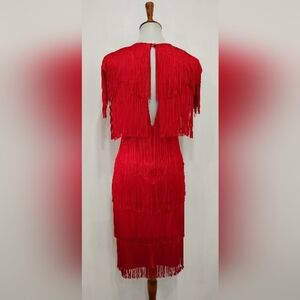 FUN RED FRINGED DRESS